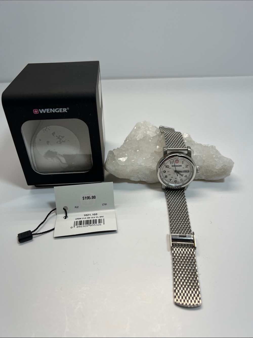 Wenger Women's/Men’s Silver Mesh Bracelet Watch with White Dial